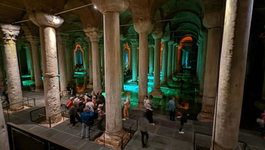 Tourists in Basilica Cistern
