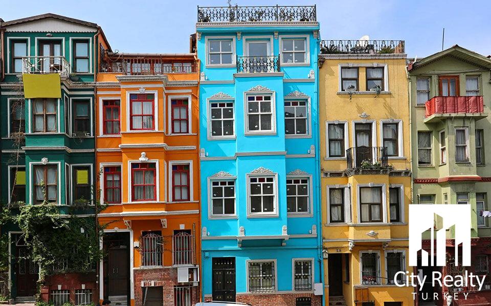 colorful apartments in Turkey